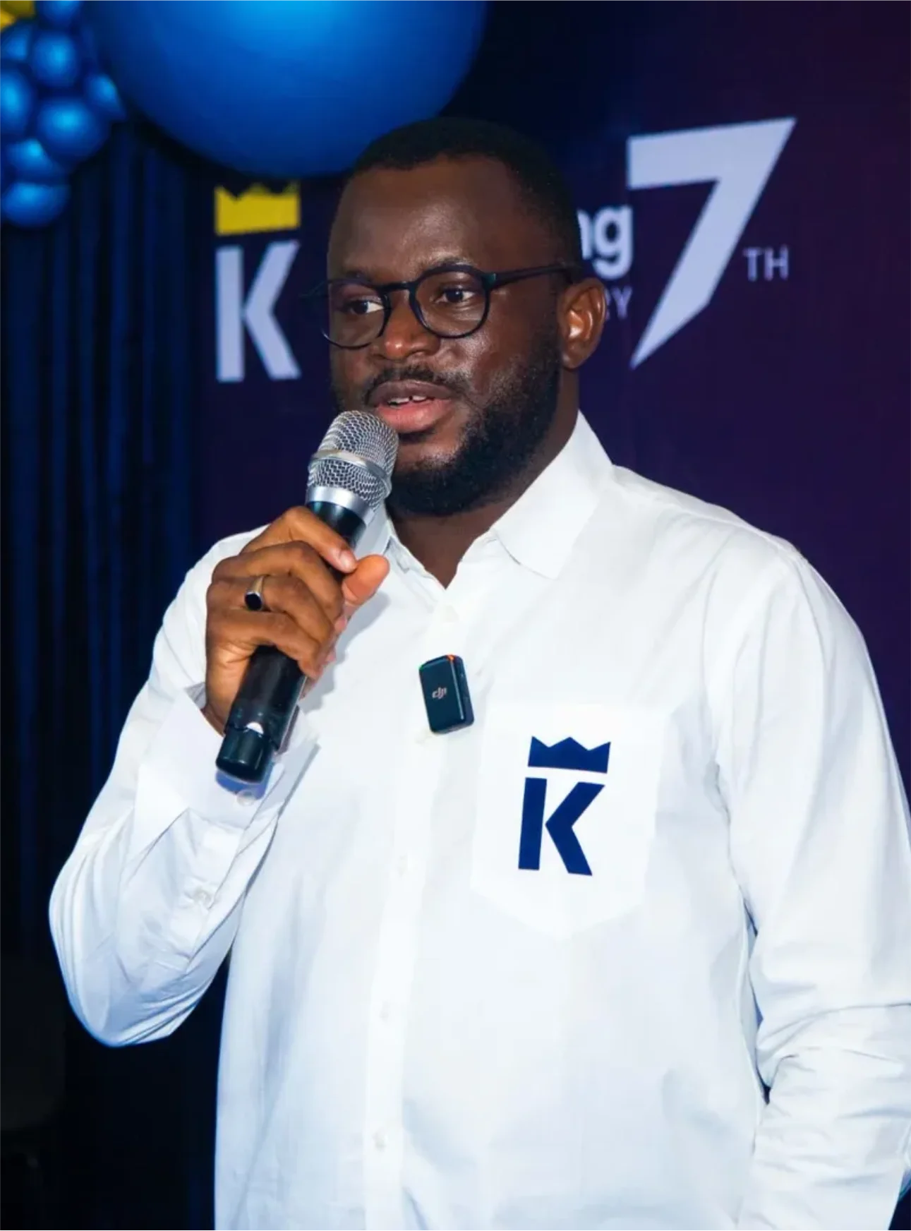 Gossy Ukanwoke speaking at a BetKing event